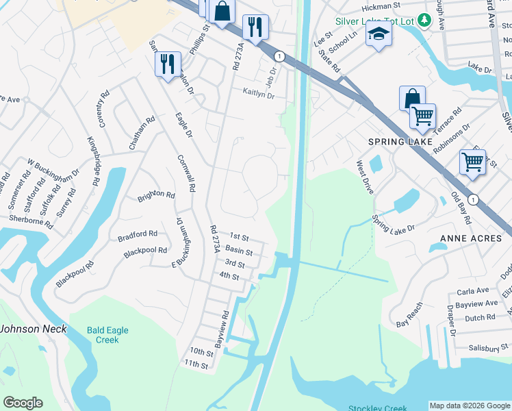 map of restaurants, bars, coffee shops, grocery stores, and more near in Dewey Beach