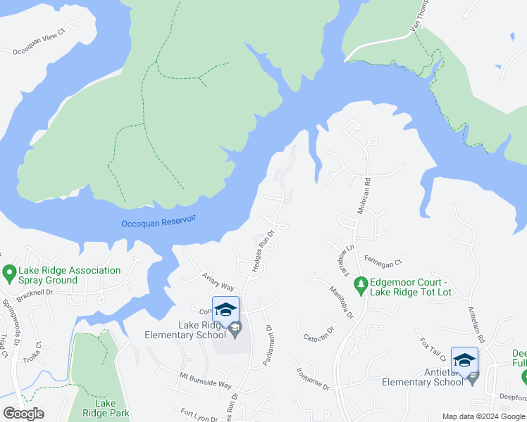 map of restaurants, bars, coffee shops, grocery stores, and more near 3310 Cullers Court in Woodbridge
