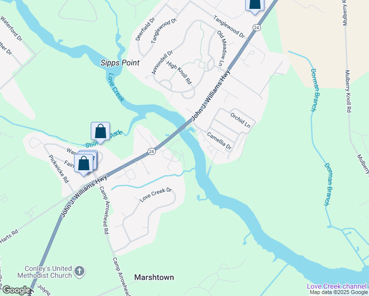 map of restaurants, bars, coffee shops, grocery stores, and more near 110 Skiff Alley in Lewes