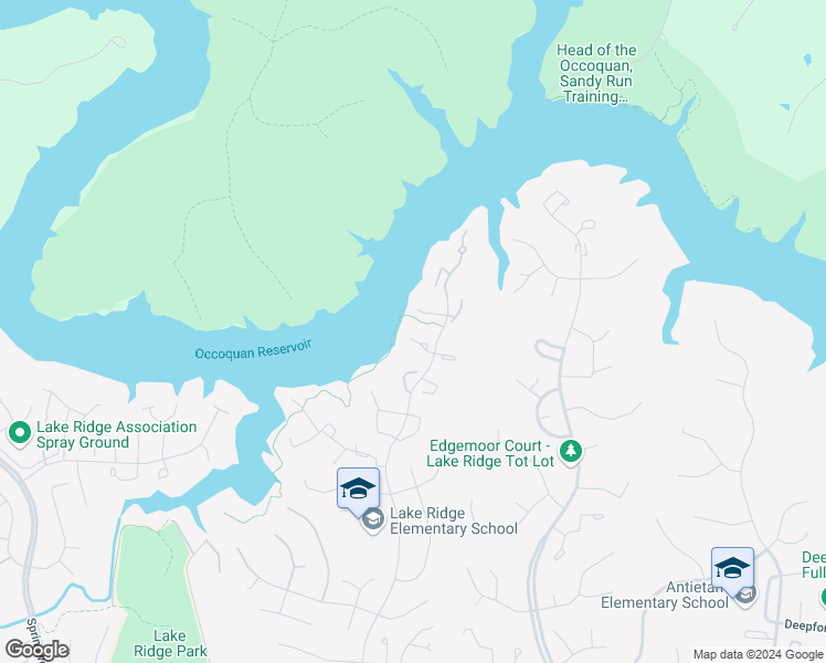 map of restaurants, bars, coffee shops, grocery stores, and more near 3316 Cullers Court in Woodbridge