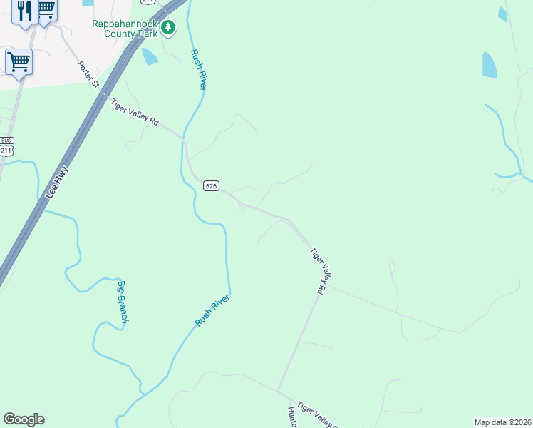 map of restaurants, bars, coffee shops, grocery stores, and more near 263-297 Tiger Valley Road in Washington