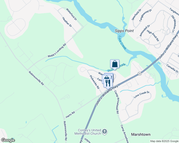 map of restaurants, bars, coffee shops, grocery stores, and more near 33110 Wandering Lane in Lewes
