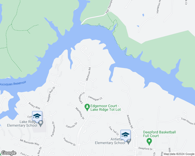 map of restaurants, bars, coffee shops, grocery stores, and more near 3007 Bromley Court in Woodbridge