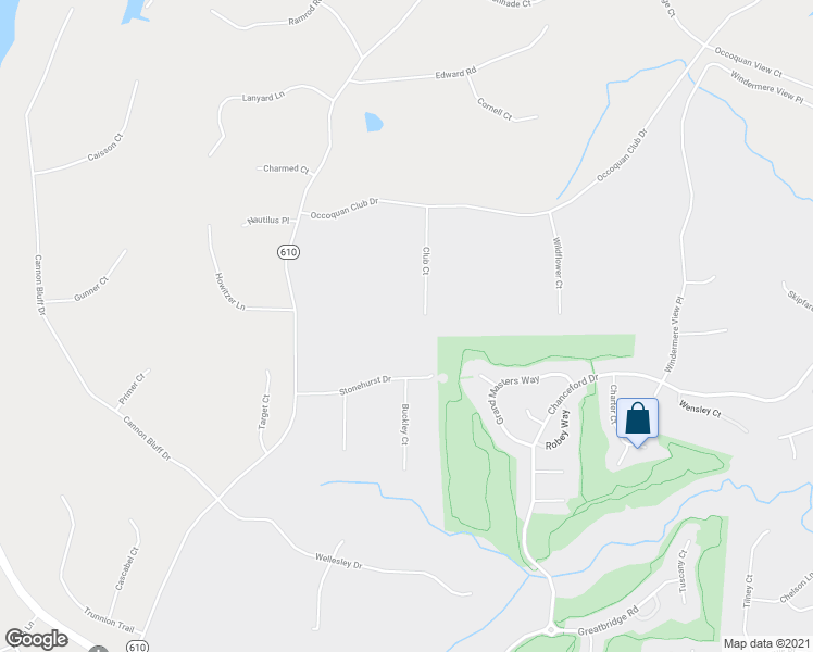 map of restaurants, bars, coffee shops, grocery stores, and more near 11506 Club Court in Woodbridge