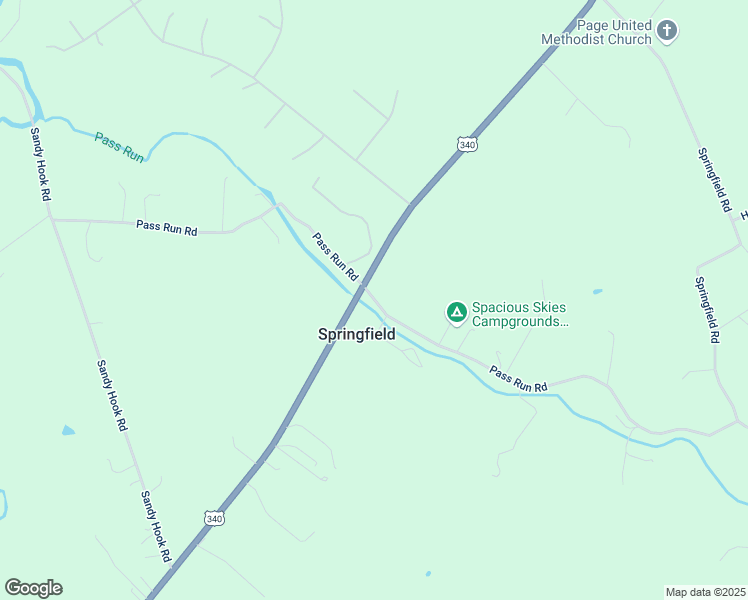 map of restaurants, bars, coffee shops, grocery stores, and more near Pass Run Road in Luray