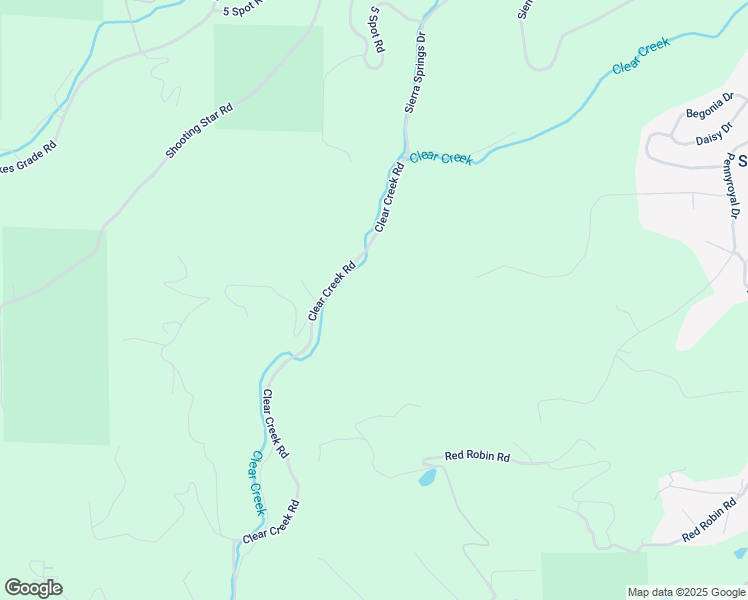 map of restaurants, bars, coffee shops, grocery stores, and more near 5448 Clear Creek Road in Placerville