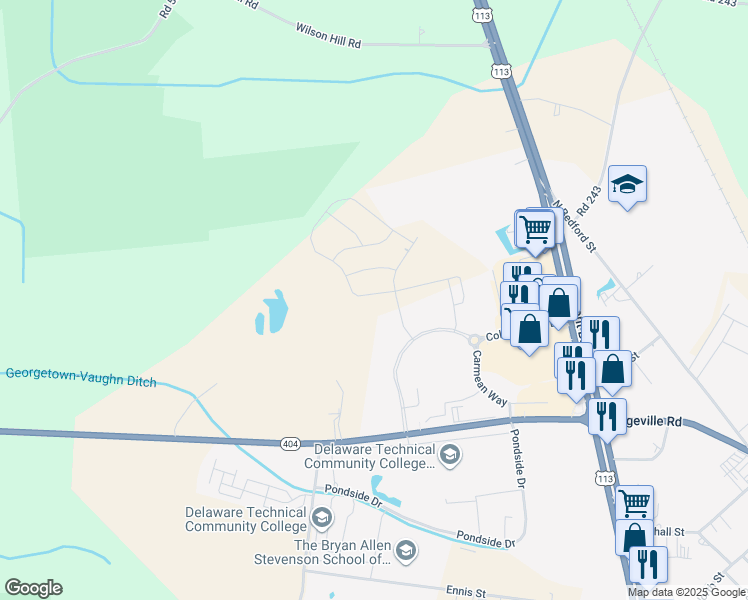map of restaurants, bars, coffee shops, grocery stores, and more near 533 Cpl. Vaughn O'Neil Hall Drive in Georgetown