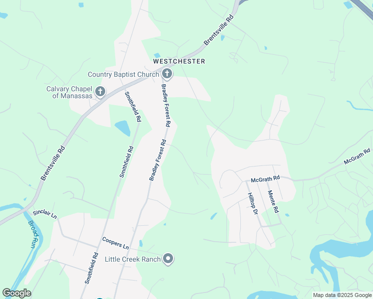 map of restaurants, bars, coffee shops, grocery stores, and more near 9070 Baber Drive in Manassas