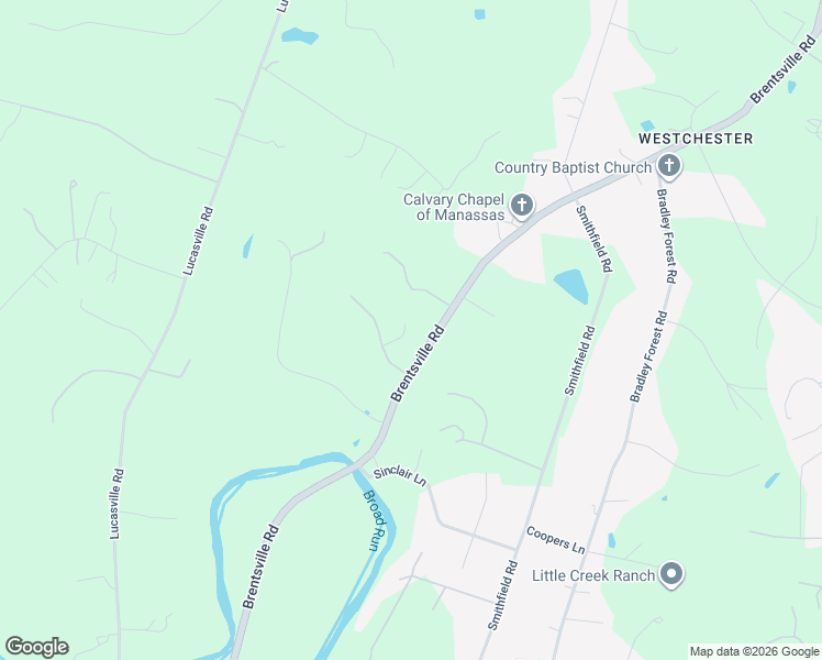 map of restaurants, bars, coffee shops, grocery stores, and more near 9438 Brentsville Road in Manassas