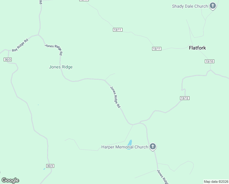 map of restaurants, bars, coffee shops, grocery stores, and more near Jones Ridge Road in Gandeeville