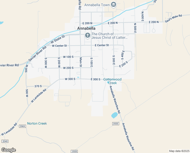 map of restaurants, bars, coffee shops, grocery stores, and more near 295 South 100 East in Annabella
