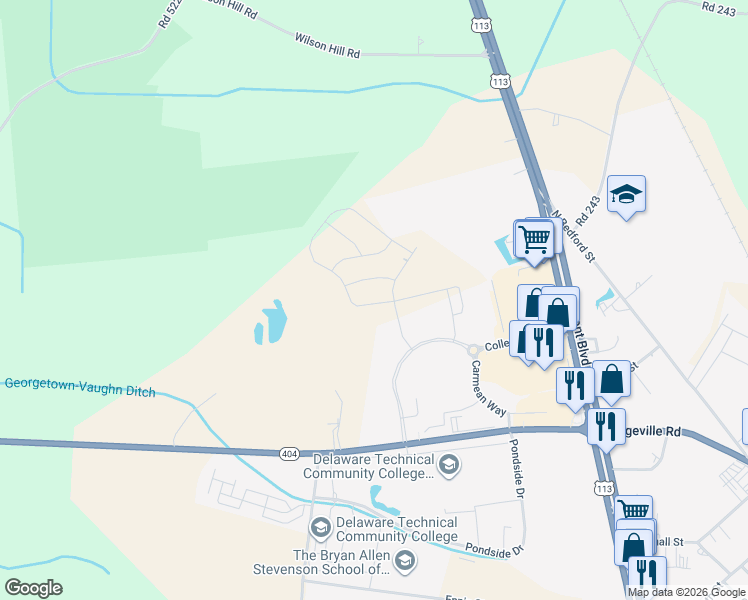 map of restaurants, bars, coffee shops, grocery stores, and more near 533 Cpl. Vaughn O'Neil Hall Drive in Georgetown