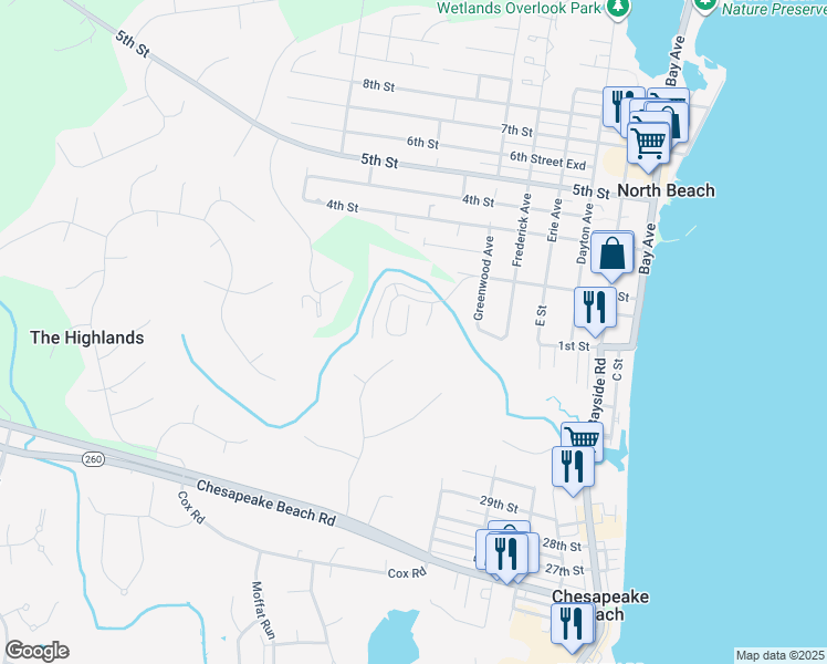map of restaurants, bars, coffee shops, grocery stores, and more near 3639 Glouster Drive in North Beach