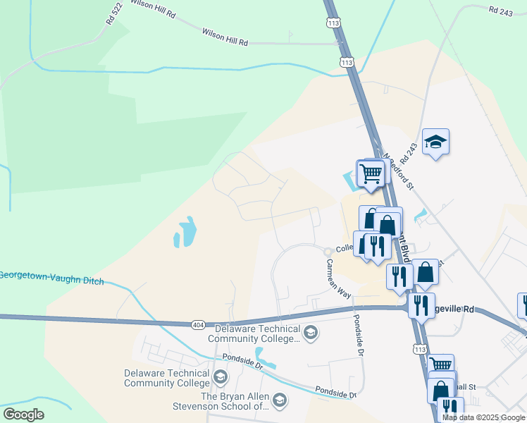 map of restaurants, bars, coffee shops, grocery stores, and more near 533 Cpl. Vaughn O'Neil Hall Drive in Georgetown