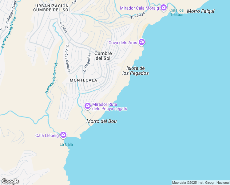 map of restaurants, bars, coffee shops, grocery stores, and more near 130 Calle Pp Cds Mariii Olivos in Benitachell