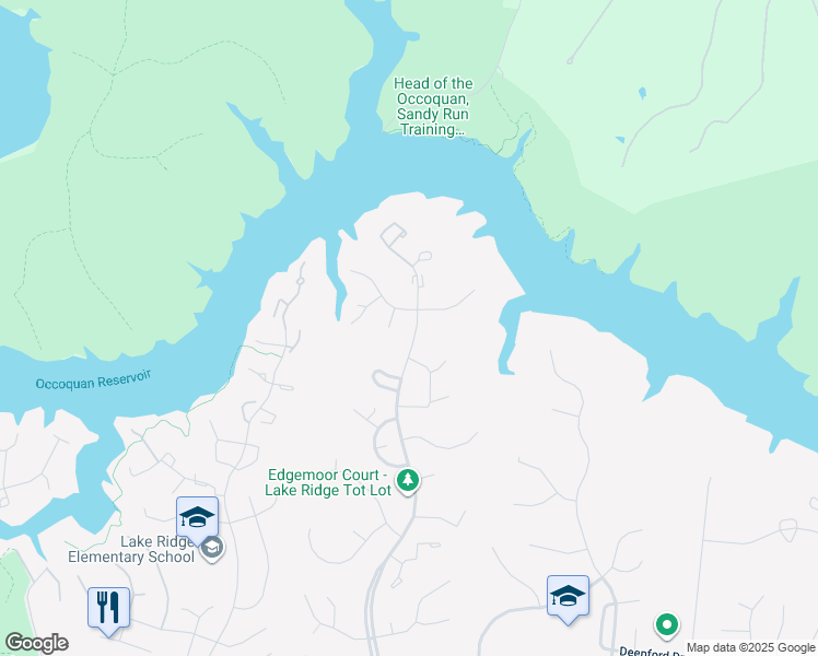 map of restaurants, bars, coffee shops, grocery stores, and more near 11606 Mohican Road in Woodbridge