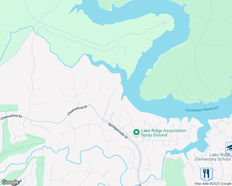map of restaurants, bars, coffee shops, grocery stores, and more near 11561 Nellings Place in Woodbridge