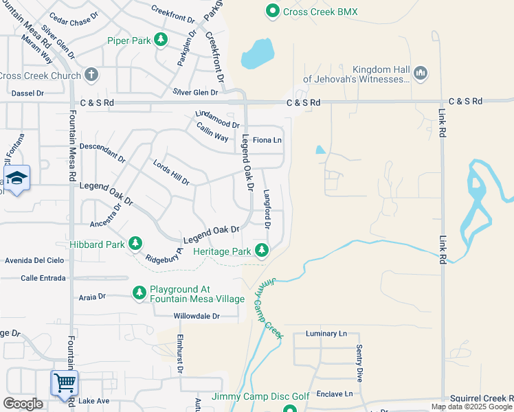 map of restaurants, bars, coffee shops, grocery stores, and more near 7614 Sistine Lane in Fountain