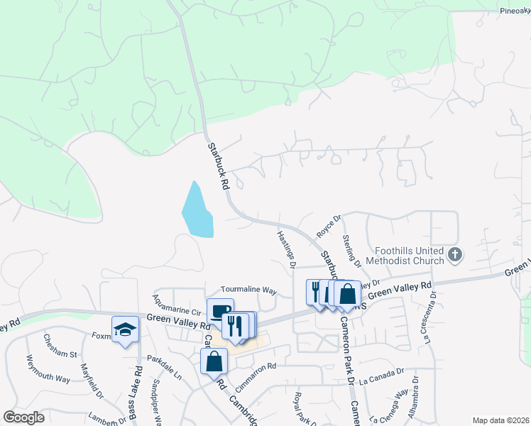 map of restaurants, bars, coffee shops, grocery stores, and more near 2647 Tudor Court in Rescue