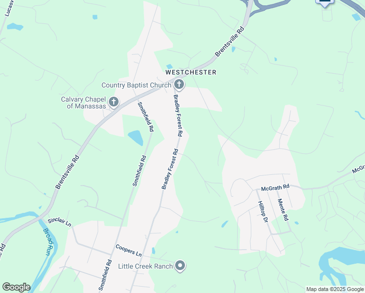map of restaurants, bars, coffee shops, grocery stores, and more near 11605 Bradley Forest Road in Manassas