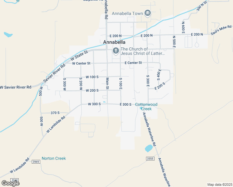map of restaurants, bars, coffee shops, grocery stores, and more near 295 South 100 East in Annabella