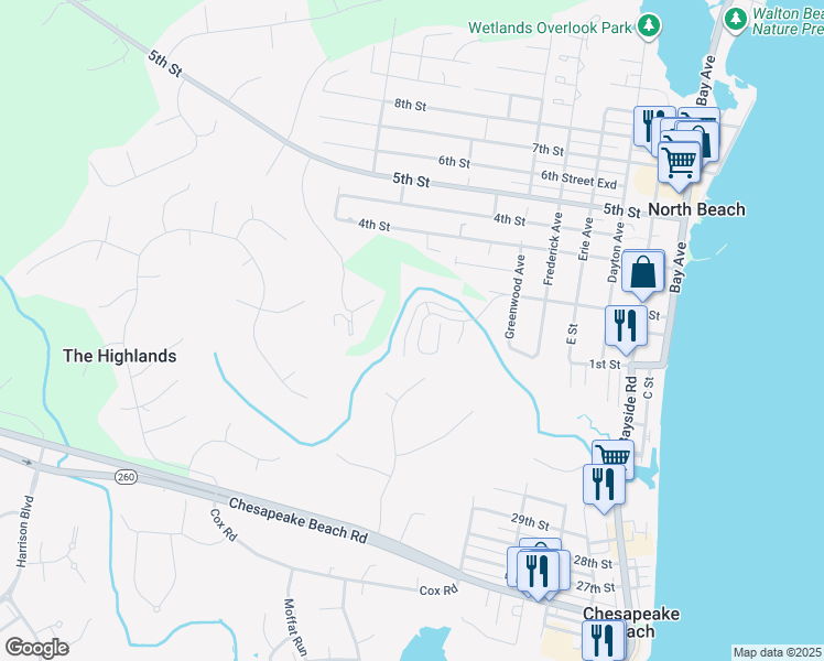 map of restaurants, bars, coffee shops, grocery stores, and more near 3628 Bedford Drive in North Beach