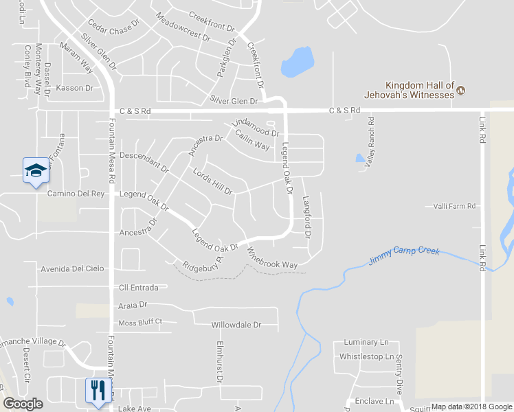 map of restaurants, bars, coffee shops, grocery stores, and more near 1108 White Stone Way in Fountain