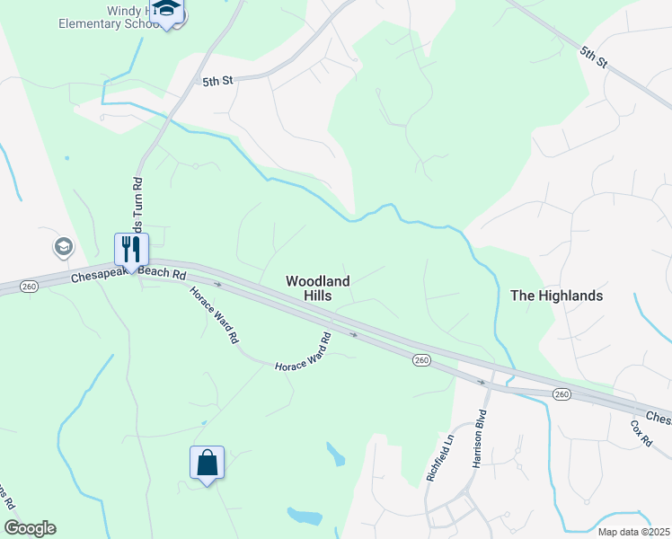 map of restaurants, bars, coffee shops, grocery stores, and more near 8840 Falling Leaf Drive in Owings