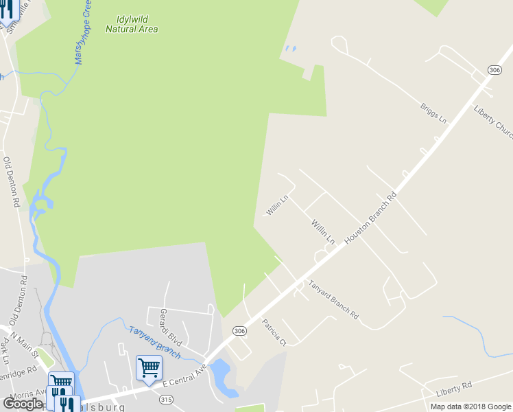 map of restaurants, bars, coffee shops, grocery stores, and more near 27260 Willin Lane in Federalsburg