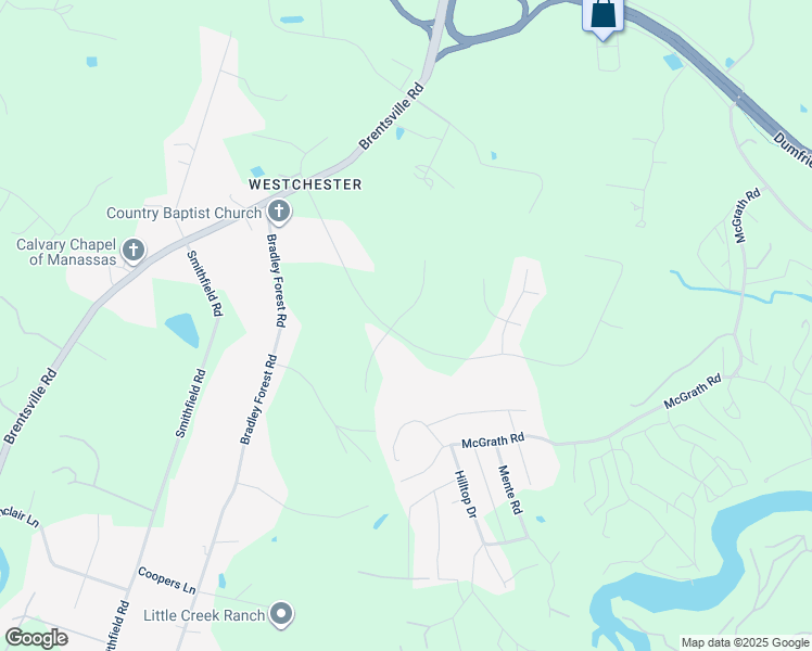 map of restaurants, bars, coffee shops, grocery stores, and more near 11571 Arrington Court in Manassas