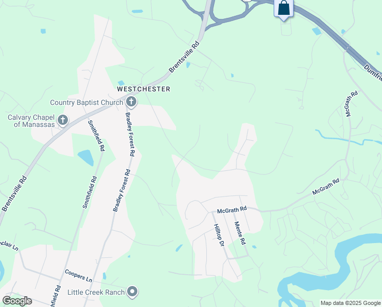 map of restaurants, bars, coffee shops, grocery stores, and more near 11571 Arrington Court in Manassas