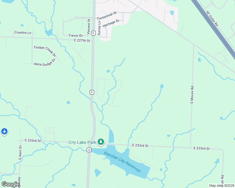 map of restaurants, bars, coffee shops, grocery stores, and more near 22911 South Creekview Drive in Peculiar