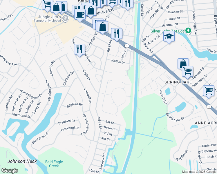 map of restaurants, bars, coffee shops, grocery stores, and more near 37466 Burton Court in Rehoboth Beach