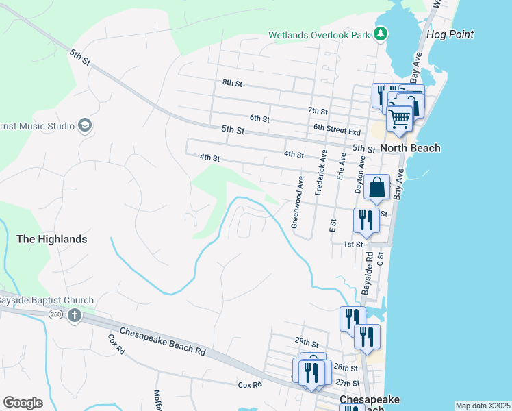 map of restaurants, bars, coffee shops, grocery stores, and more near 3789 Bedford Drive in North Beach