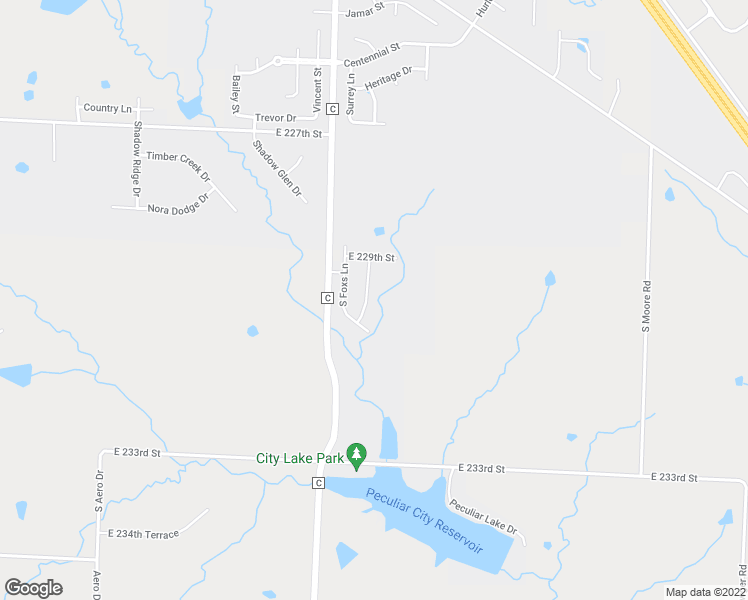 map of restaurants, bars, coffee shops, grocery stores, and more near 22911 South Creekview Drive in Peculiar