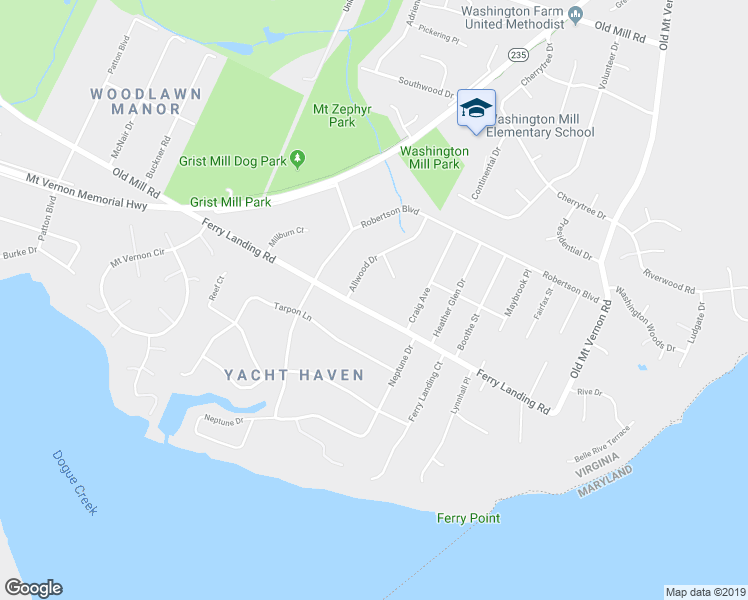 map of restaurants, bars, coffee shops, grocery stores, and more near 4400 Ferry Landing Rd in Alexandria