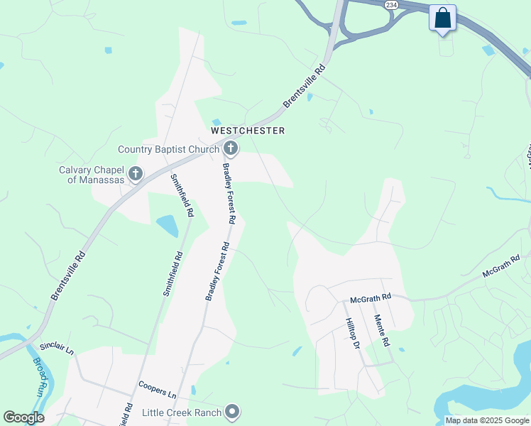 map of restaurants, bars, coffee shops, grocery stores, and more near 9015 Westchester Drive in Manassas