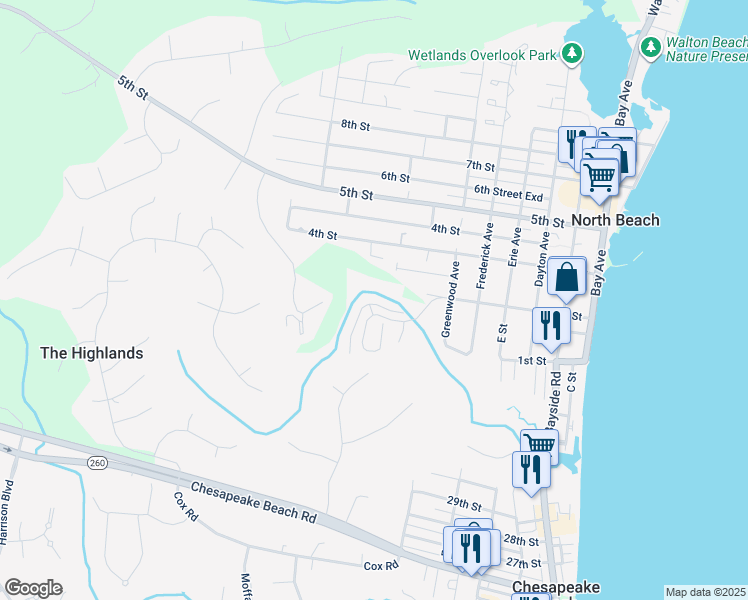 map of restaurants, bars, coffee shops, grocery stores, and more near 3757 Bedford Drive in North Beach
