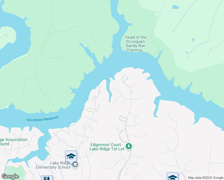 map of restaurants, bars, coffee shops, grocery stores, and more near 3117 Woods Cove Lane in Woodbridge