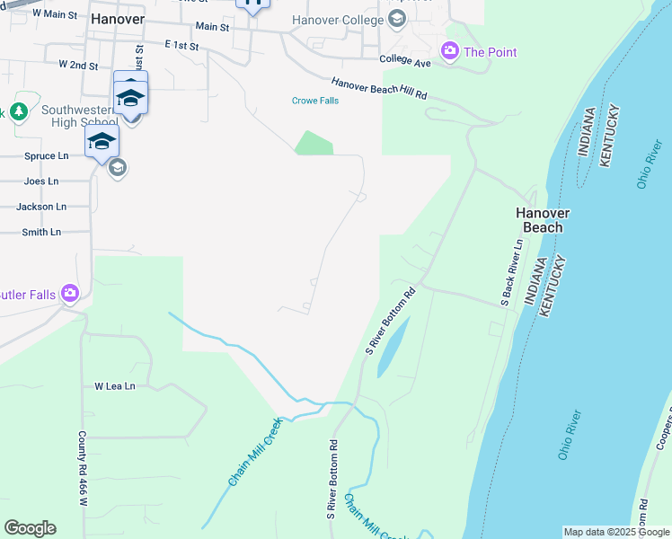 map of restaurants, bars, coffee shops, grocery stores, and more near 2205 South Logans Point Drive in Hanover
