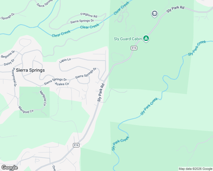 map of restaurants, bars, coffee shops, grocery stores, and more near 5799 Sly Park Road in Pollock Pines