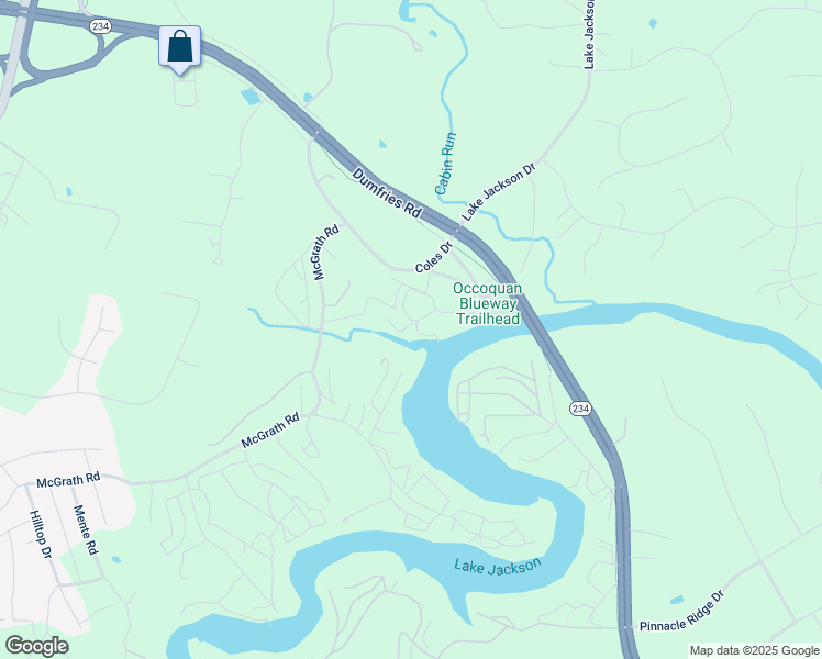 map of restaurants, bars, coffee shops, grocery stores, and more near 8351 Piney Avenue in Manassas