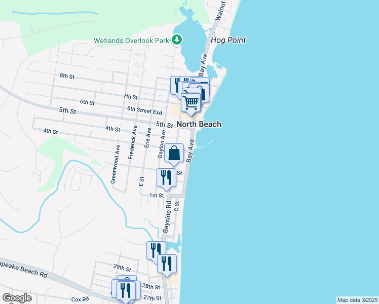 map of restaurants, bars, coffee shops, grocery stores, and more near 4118 3rd Street in North Beach