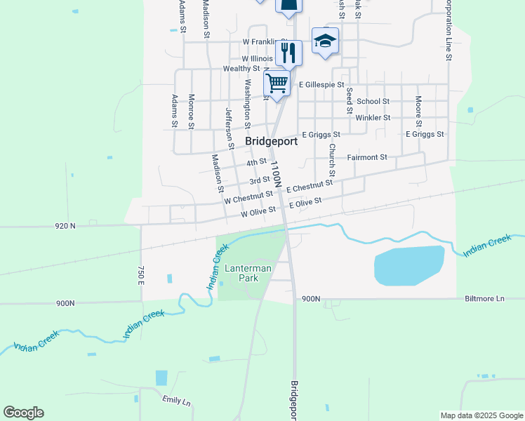 map of restaurants, bars, coffee shops, grocery stores, and more near 200 West Olive Street in Bridgeport