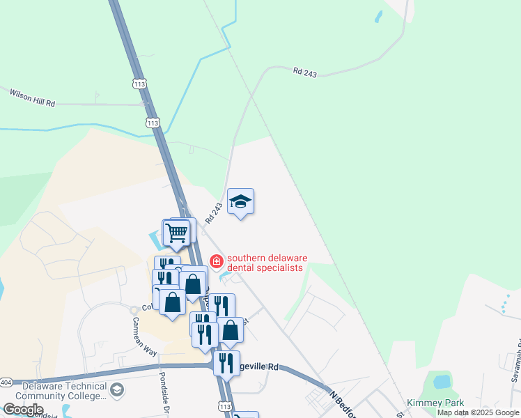 map of restaurants, bars, coffee shops, grocery stores, and more near 664 North Bedford Street in Georgetown