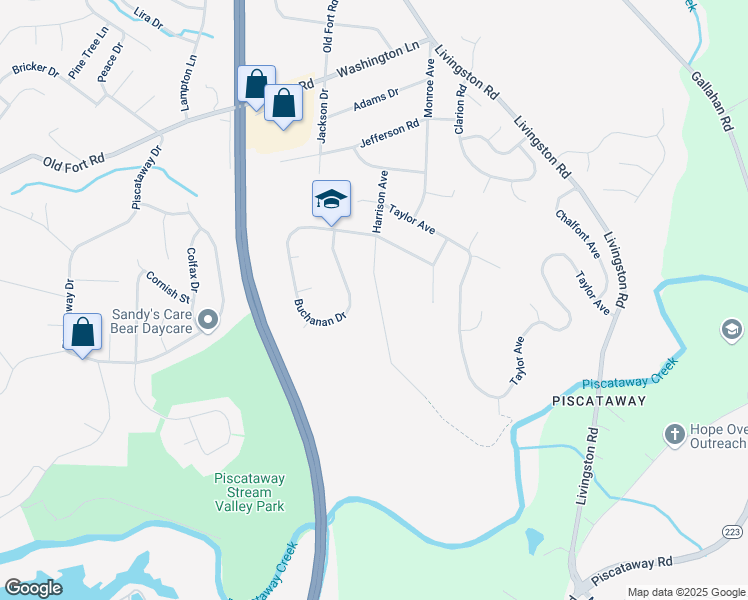 map of restaurants, bars, coffee shops, grocery stores, and more near 13405 Harrison Avenue in Fort Washington