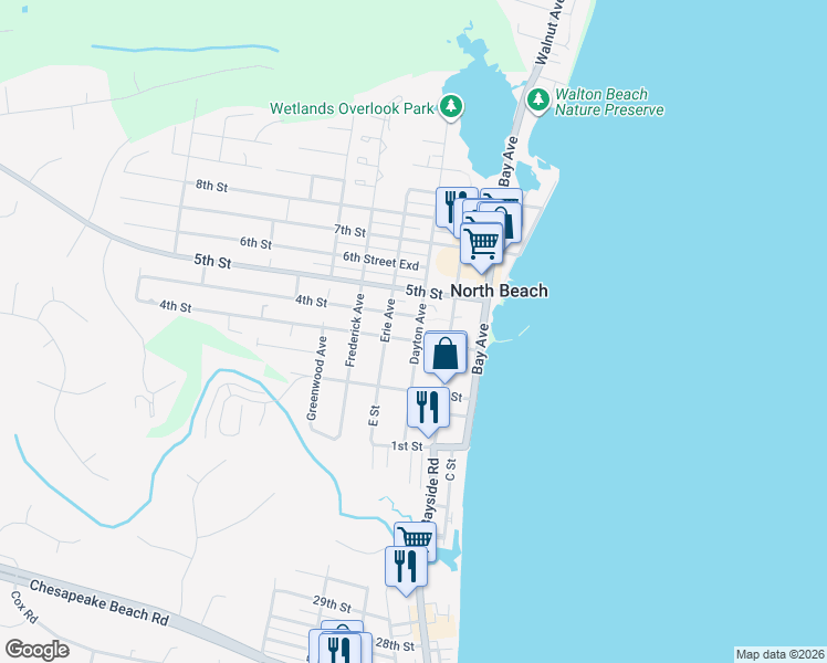 map of restaurants, bars, coffee shops, grocery stores, and more near 9006 Dayton Avenue in North Beach