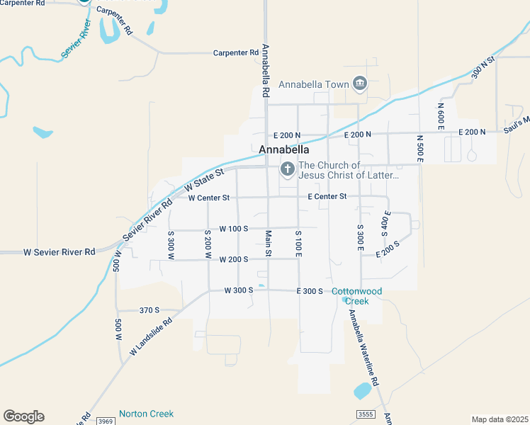 map of restaurants, bars, coffee shops, grocery stores, and more near 91-99 South Main Street in Annabella