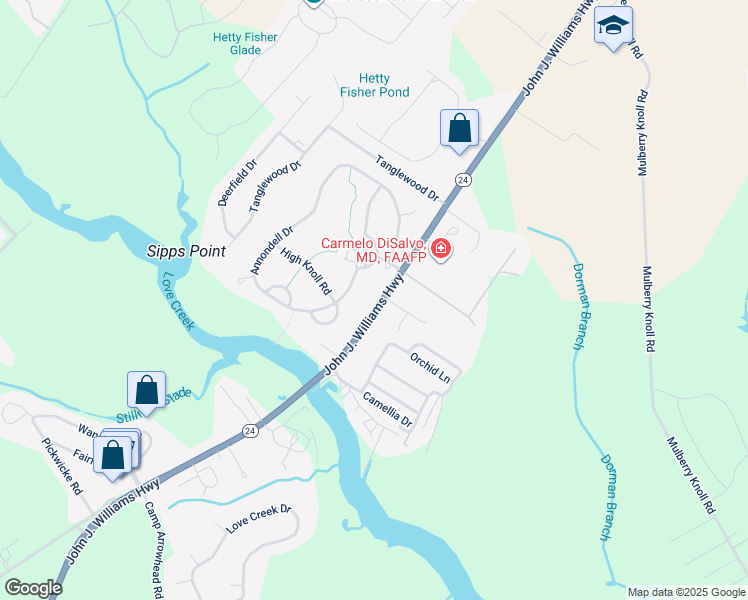 map of restaurants, bars, coffee shops, grocery stores, and more near 20336 John J Williams Highway in Lewes