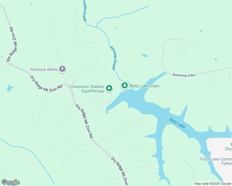 map of restaurants, bars, coffee shops, grocery stores, and more near 213-307 Boltz Lake Road in Dry Ridge